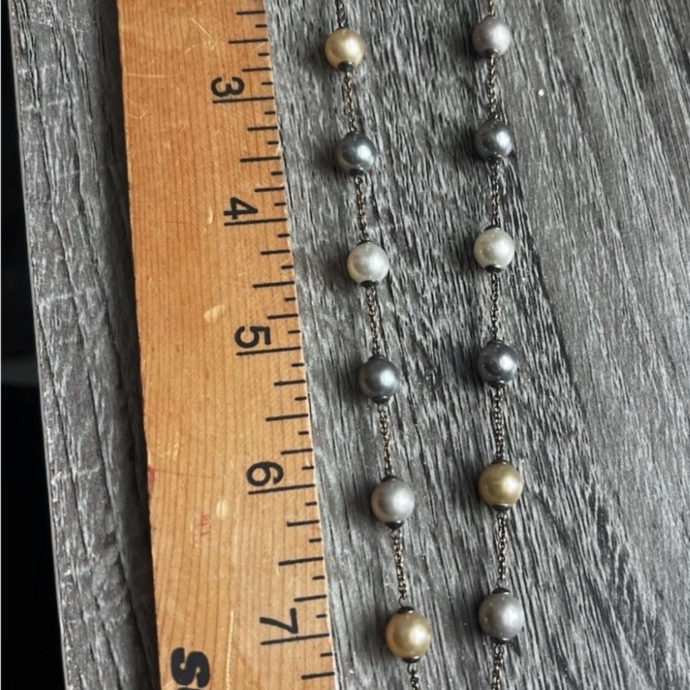 Elegant Majorica 1890 multi-Color Pearl Beaded Necklace 925 with gold plate - Picture 4 of 11